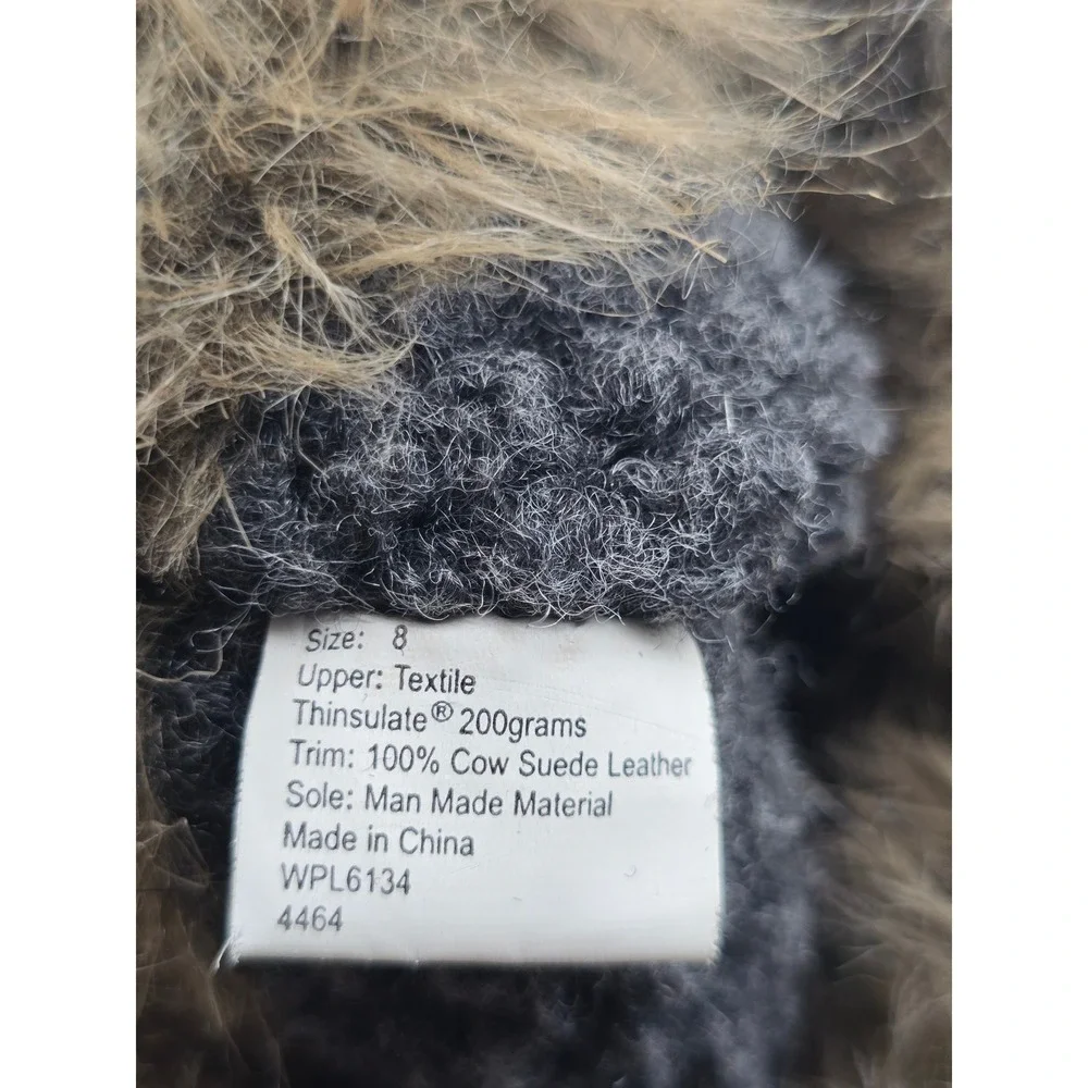 Muk Luks Womens  8 Black Fair Isle Knit Faux Fur Thinsulate Winter Boots 4464